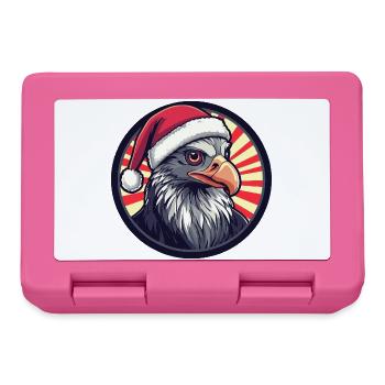 Christmas Bird with Santa Hat - Lunchbox - pink - Front