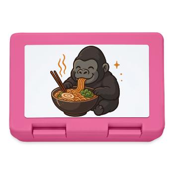 Gorilla with noodles ramen kawaii gorilla - Lunchbox - pink - Front
