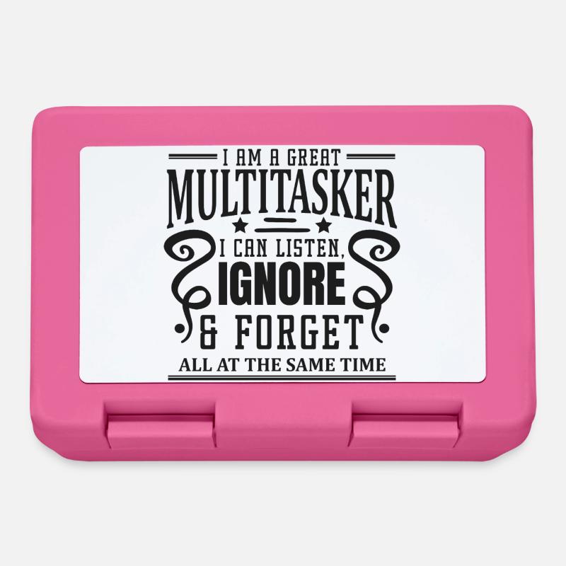 Multitasker: listen, ignore &amp; forget - Lunchbox - pink