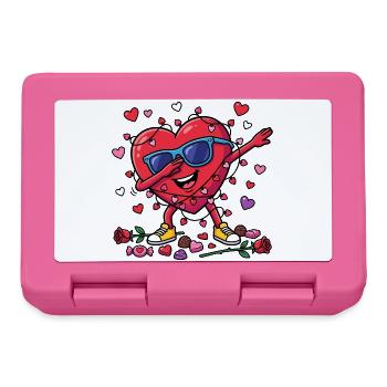 Lustiges dabbendes Herz zum Valentinstag - Brotdose - Pink - Vorne