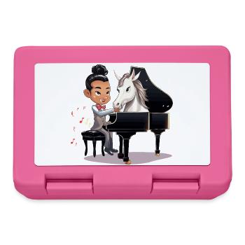 Pianist and unicorn in the spotlight - Lunchbox - pink - Front
