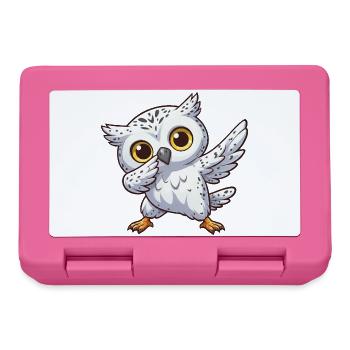 Coole Schneeeule Dabbing Kids Eule Dab - Brotdose - Pink - Vorne