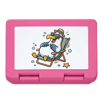 Relaxte Möwe am Strand - Brotdose - Pink - Vorne