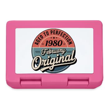 Birthday 1980 February 1980 born in February 1980 - Lunchbox - pink - Front