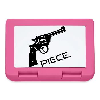 Revolver Waffe Wumme Piece - Peace - Brotdose - Pink - Vorne