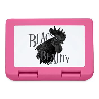 Ayam Cemani - Hühner Fans -  Hahn - Gockel  - Brotdose - Pink - Vorne