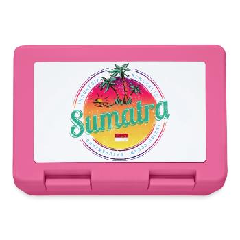 Sumatra Indonesia Retro Sunset Souvenir - Lunchbox - pink - Front