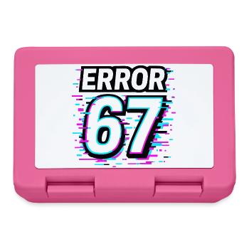Error 67 Six Seven Glitch Cyber Meme Gift Idea - Lunchbox - pink - Front