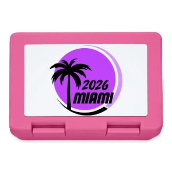Logo néon des palmiers de Miami - Boîte à goûter - rose - Devant