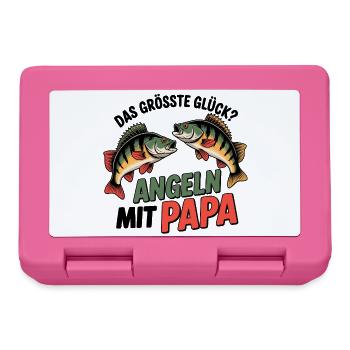 Angeln mit Papa - Brotdose - Pink - Vorne