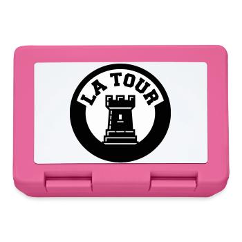 Logo La Tour Pièce d'Échecs Style Emblème Cercle - Boîte à goûter - rose - Devant