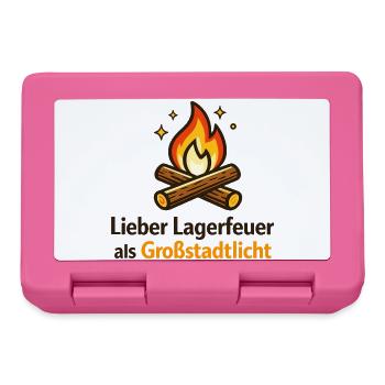 Lagerfeuer gegen Großstadtlicht - Brotdose - Pink - Vorne