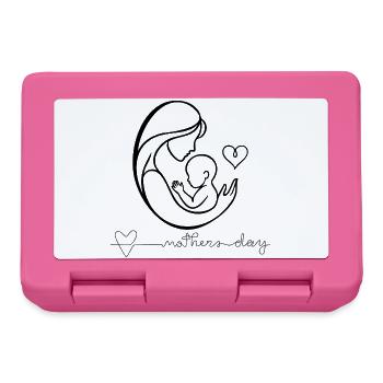 Motherhood Heartbeat Line Art Design - Lunchbox - pink - Front