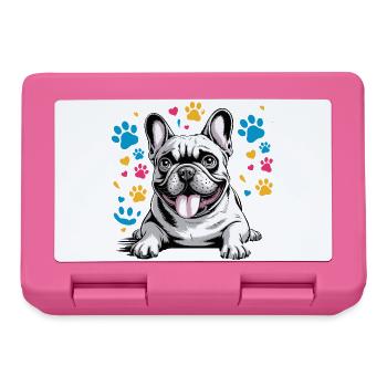 Cartoon Bulldog français Drôle de tyran avec - Boîte à goûter - rose - Devant