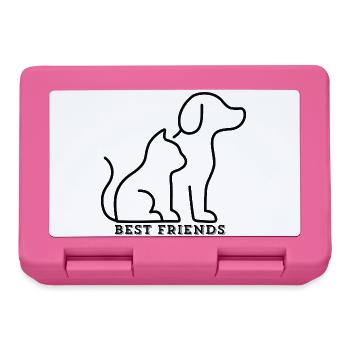 MEILLEURS AMIS – Amour du chat et du chien - Boîte à goûter - rose - Devant