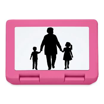Grandparents Grandchild Silhouette Walking Family - Lunchbox - pink - Front