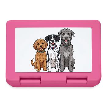 Best Friends Trio: The Colorful Dog Gang - Lunchbox - pink - Front
