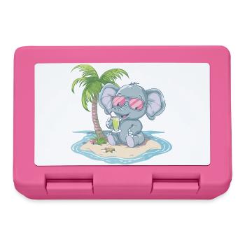 Elephant Summer Palm Tree - Lunchbox - pink - Front