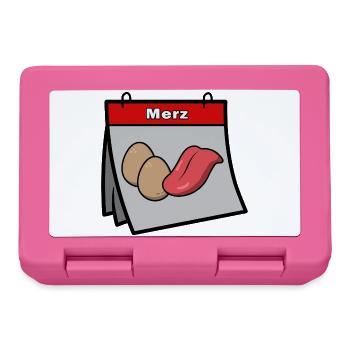 Merz Leck Eier – Political Satire Motif - Lunchbox - pink - Front