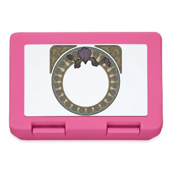 Art Nouveau Irises Circle Y - Lunchbox - pink - Front