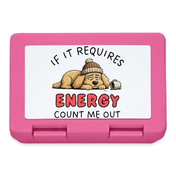 Golden Retriever Needs Energy? Count Me Out Design - Lunchbox - pink - Front