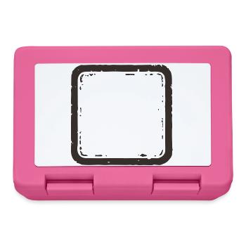 Grunge Square Stamp Frame Vintage Rubber Border Se - Lunchbox - pink - Front