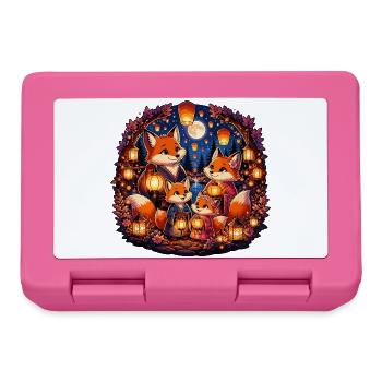 Fuchs-Familie Lanternenfest - Brotdose - Pink - Vorne