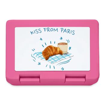 Ein Kuss aus Paris, Frankreich mit Croissant - Brotdose - Pink - Vorne