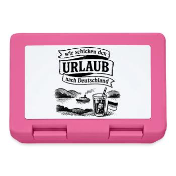wir schicken den Urlaub nach Deutschland - Brotdose - Pink - Vorne