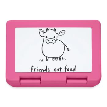 Friends Not Food Cow Vegan Minimalist - Lunchbox - pink - Front