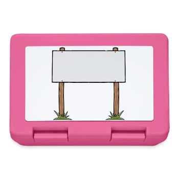 Cartoon Wooden Sign Advertising Banner - Lunchbox - pink - Front