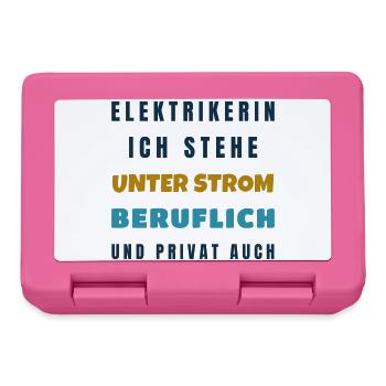 Elektrikerin Ich stehe unter Strom - Handwerk - Brotdose - Pink - Vorne