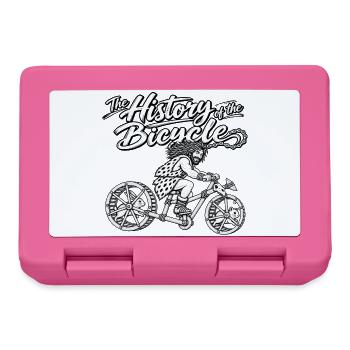 Geschichte des Fahrrads – prähistorischer Stil - Brotdose - Pink - Vorne
