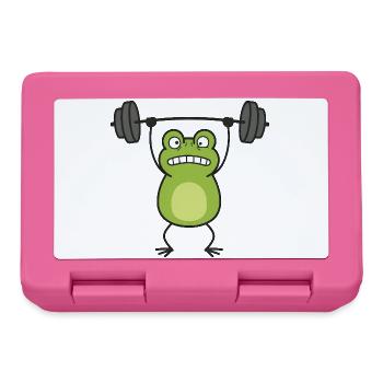 Frosch Gewichtheber Muskelaufbau Comic - Brotdose - Pink - Vorne