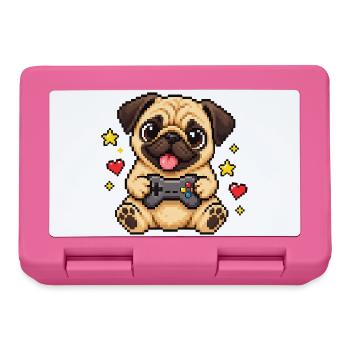 Mops Hund süßer Mops niedlicher Mops - Brotdose - Pink - Vorne