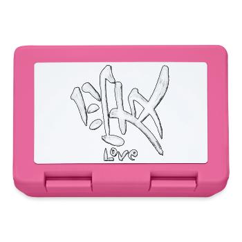 Liebes-Graffiti-Symbol: weiße Pinsel - Brotdose - Pink - Vorne
