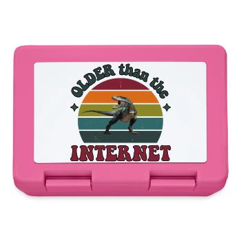 Older than the Internet - Dino Sunset - Brotdose - Pink - Vorne