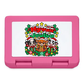 Frohe Weihnachten, süße Schweine - Brotdose - Pink - Vorne