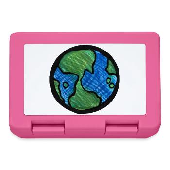 Earth Globe Aquarell - Brotdose - Pink - Vorne