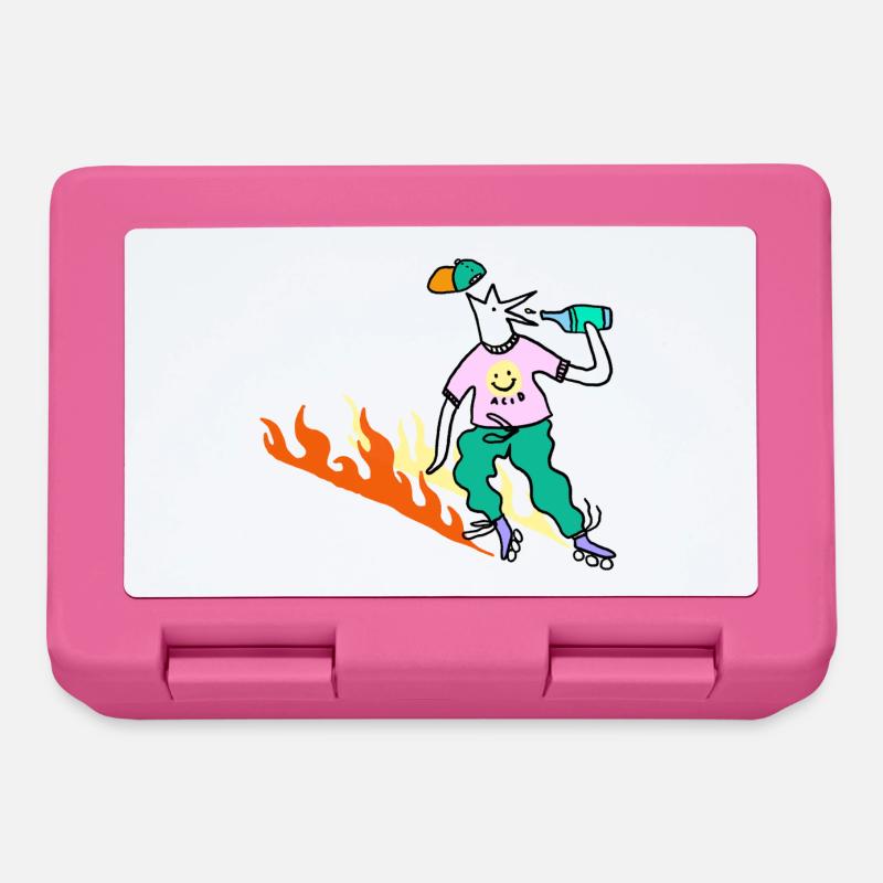 Roller_Skater_on_fire - Boîte à goûter - rose