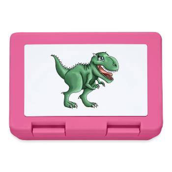 T-rex Tyrannosaurus Rex Dino Illustration - Brotdose - Pink - Vorne