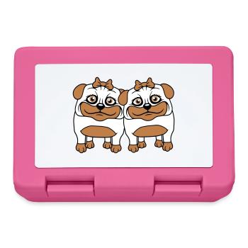 2 chiens carlin filles femmes petites amies équipe filles - Boîte à goûter - rose - Devant