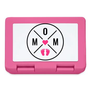 Maman Coeur Bébé Bébé Pieds Maman Amour Fête des Mères Maman - Boîte à goûter - rose - Devant