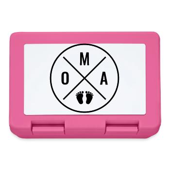 OMA HERZ BABY BABYFÜßE LIEBE (Farbe anpassbar) OMA - Brotdose - Pink - Vorne