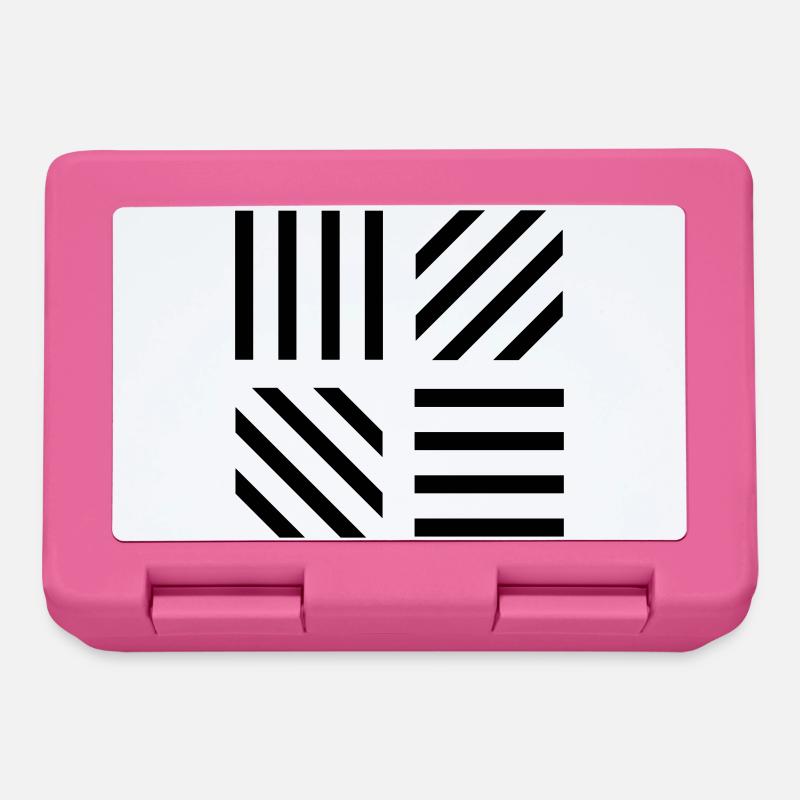 grafisches Streifen Muster - Brotdose - Pink