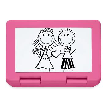 Funny stick figure newlyweds - wedding - fun - Lunchbox - pink - Front