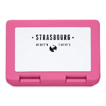 Strasbourg Coordonnées Géographiques Stylisées - Boîte à goûter - rose - Devant
