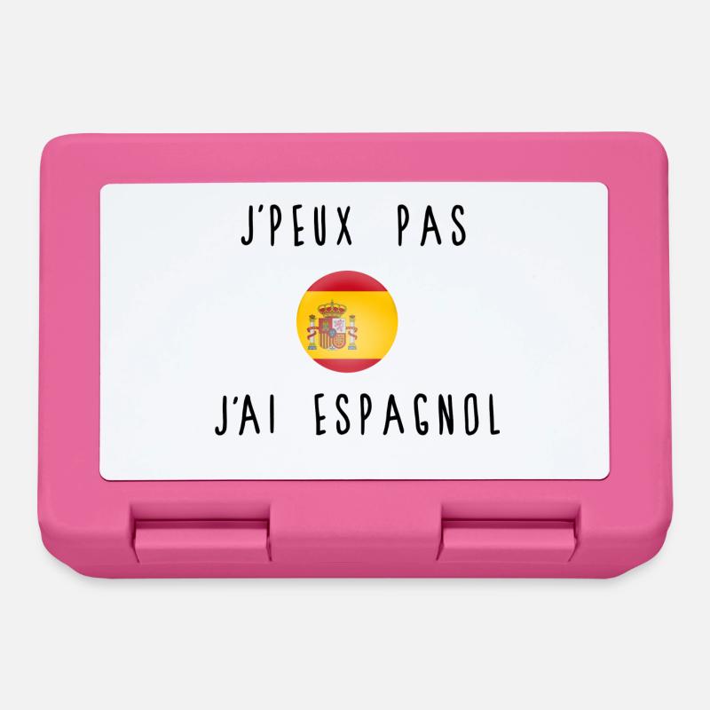J'peux Pas J'ai Espagnol Drapeau - Boîte à goûter - rose