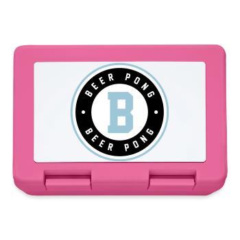 Beer Pong Badge Blue Logo - Lunchbox - pink - Front