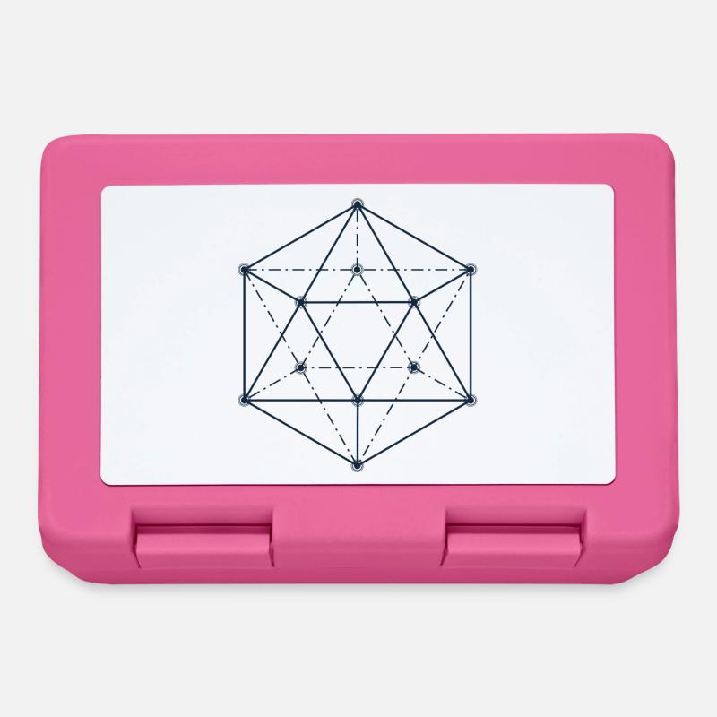 Blue Abstract Geometric Design - Lunchbox - pink